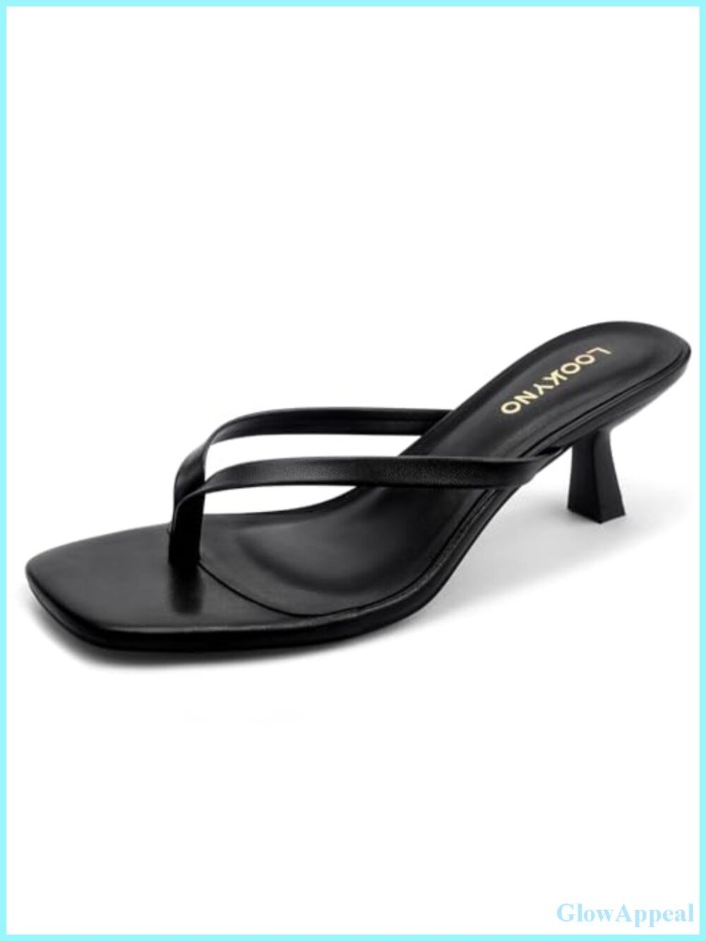 Kitten Heel Thong Flip Flops for Women 2.5in Square Open Toe Sandals